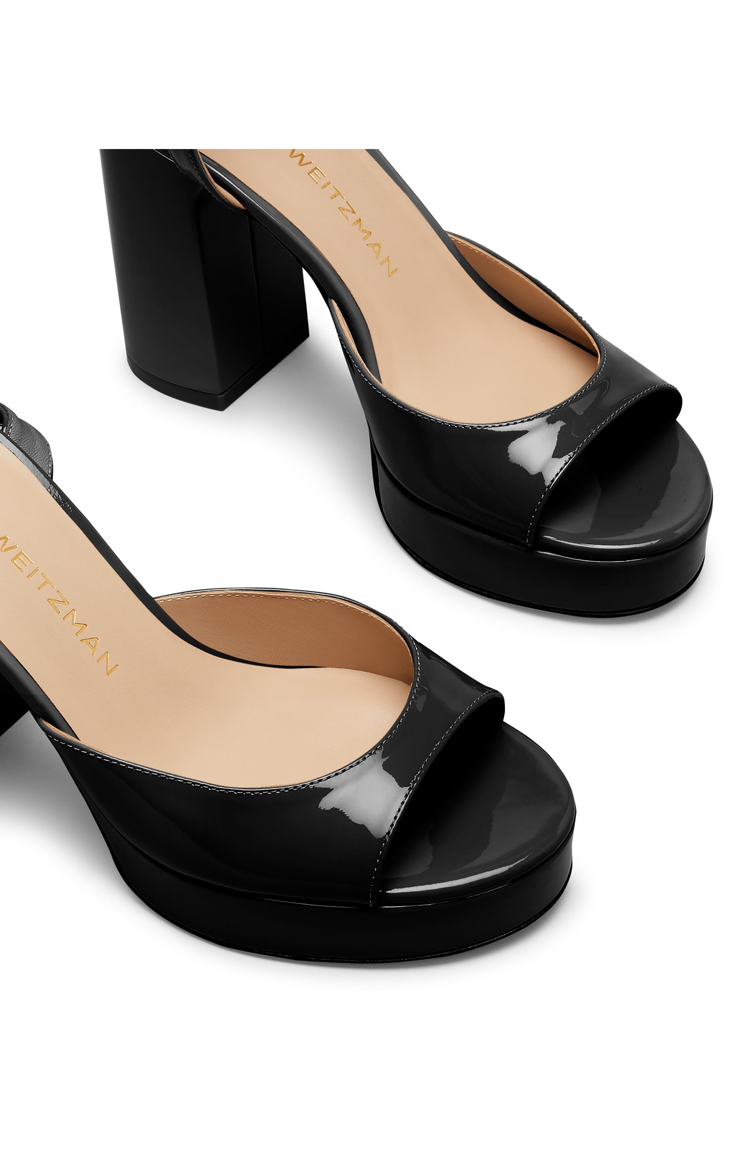 Stuart Weitzman Dayna II Platform Sandal in Black/Black at Nordstrom - 4