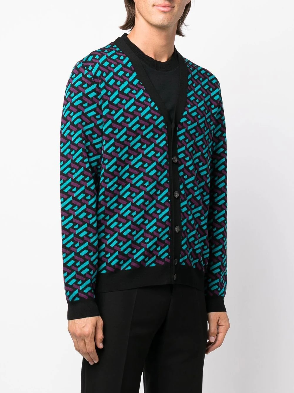 La Greca jacquard cardigan - 3