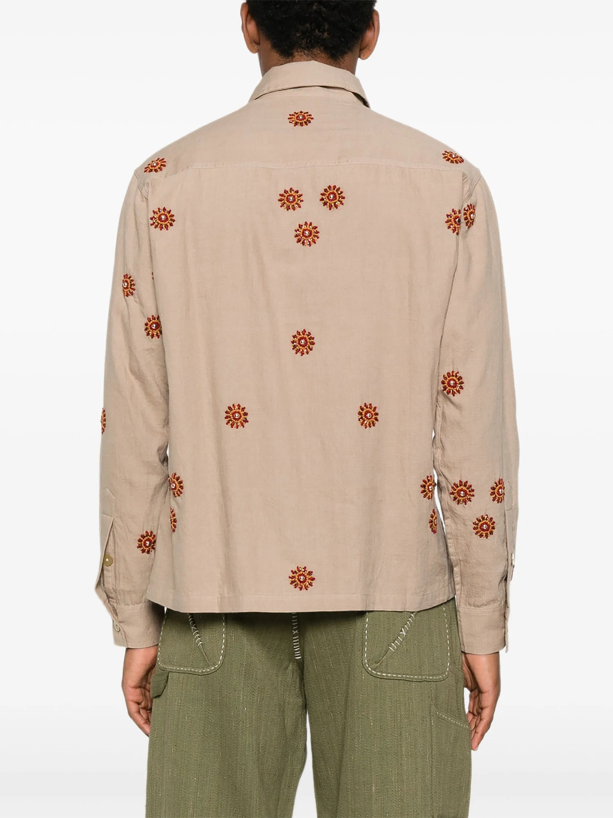 embroidered floral shirt - 4