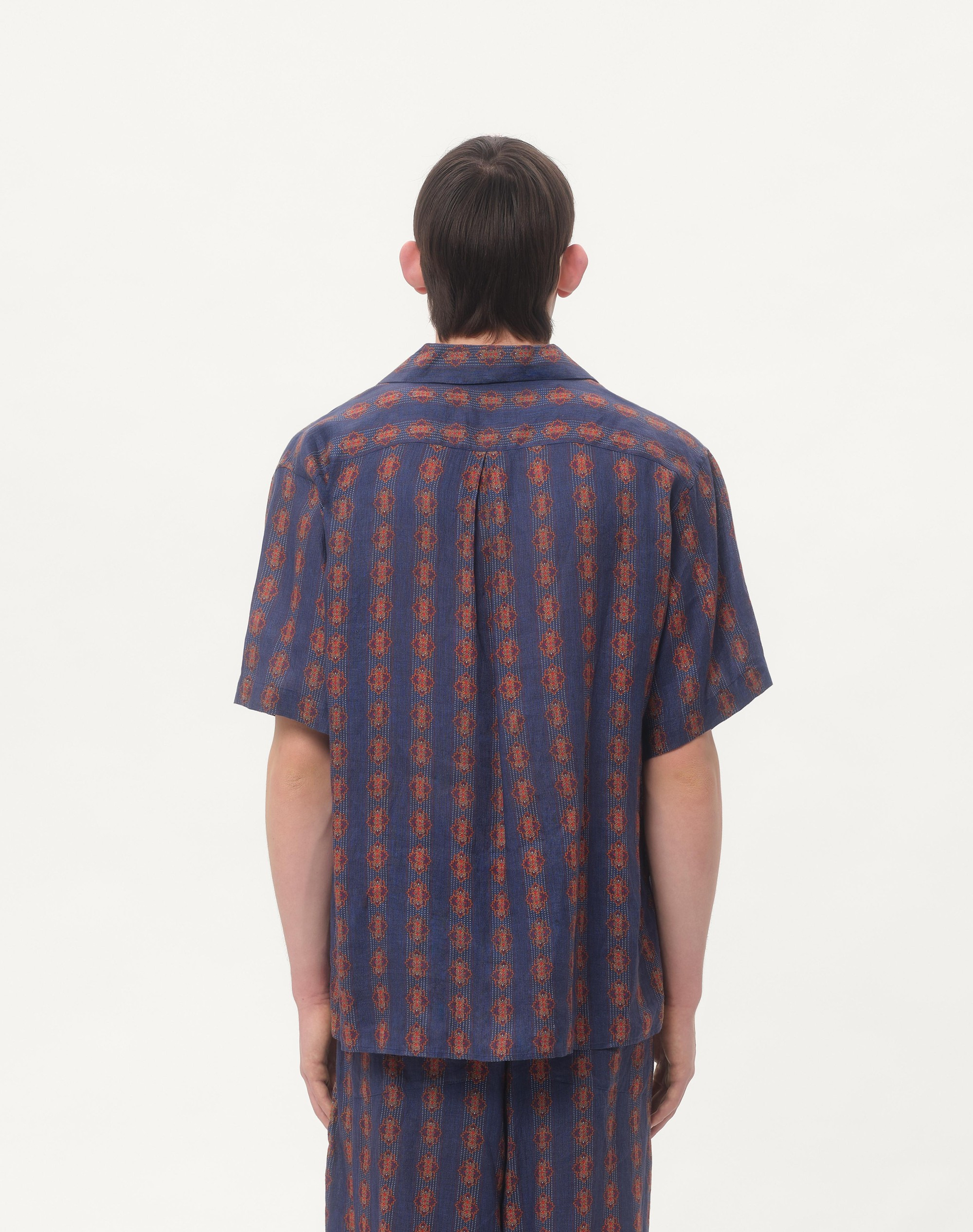 LINEN BOWLING SHIRT WITH VOYAGE IMAGINAIRE PRINT - 8