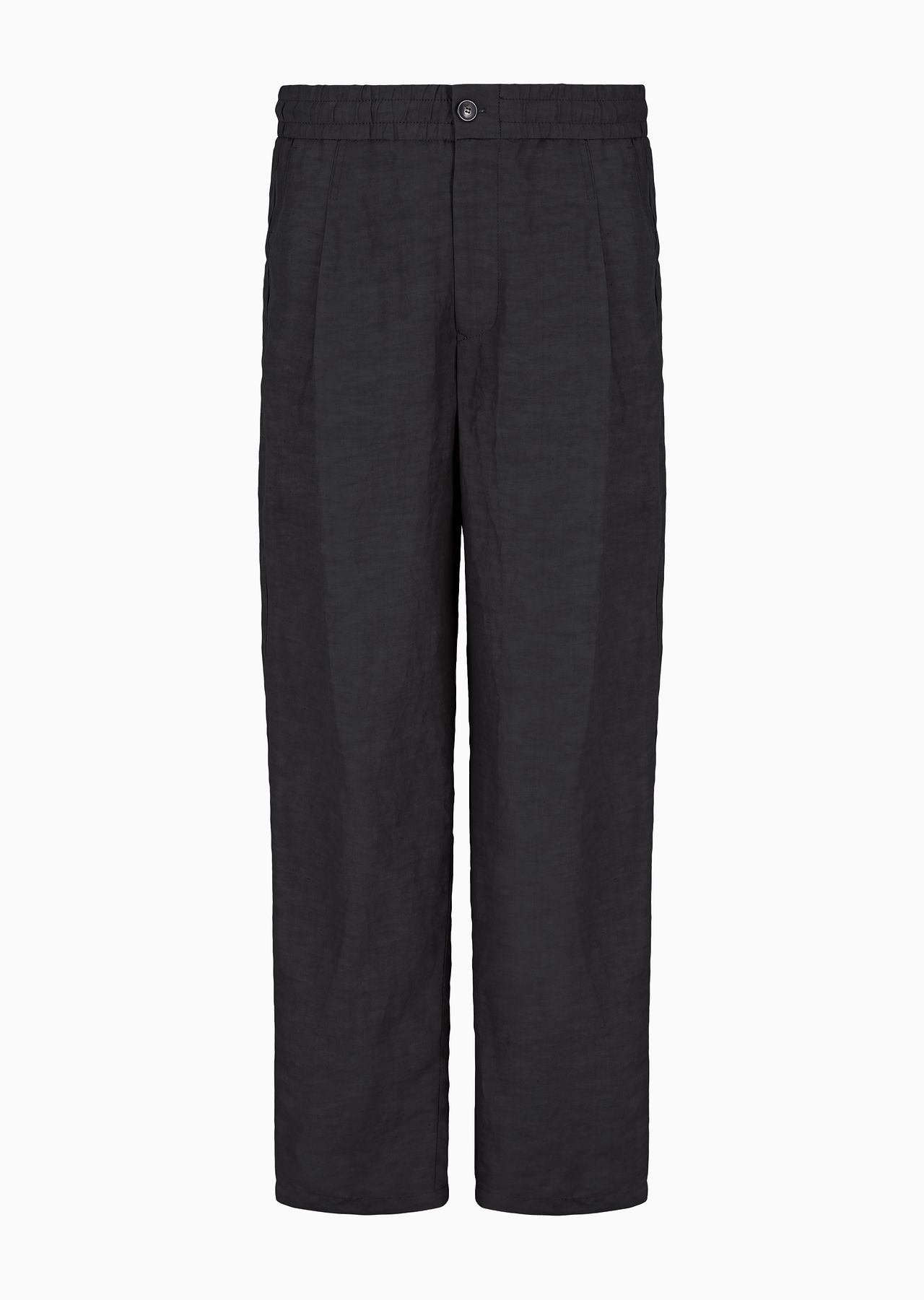 Single-pleat, linen-canvas trousers - 1