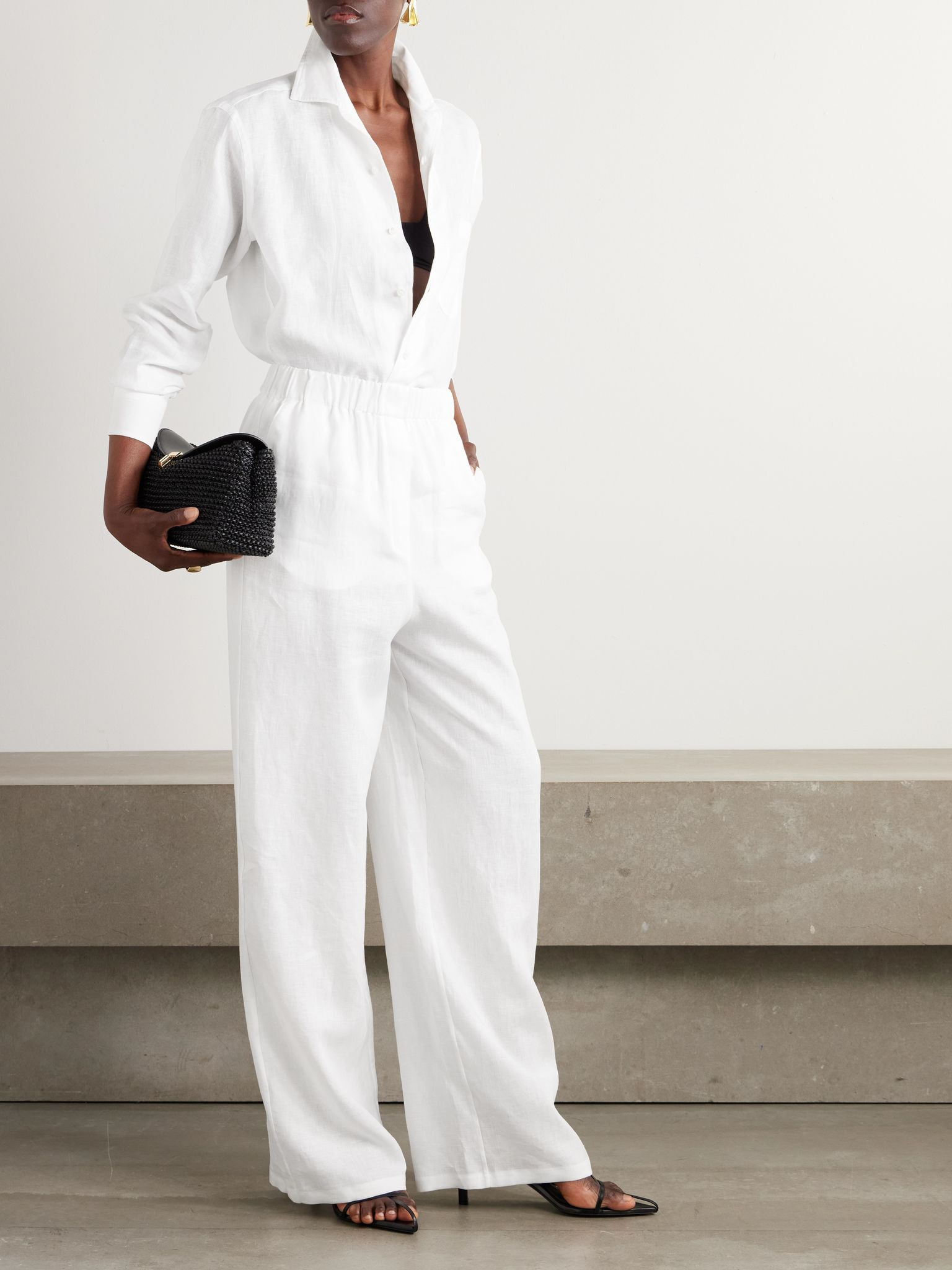 Valerio linen wide-leg pants White - 2