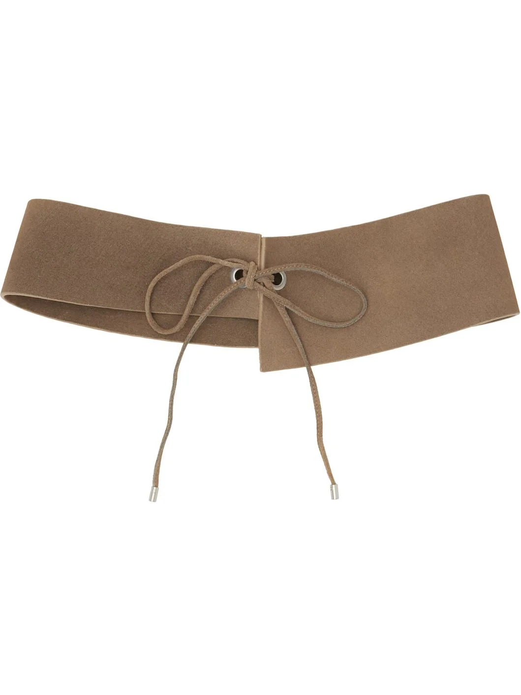 Taupe Suede Asymmetric Belt - 1