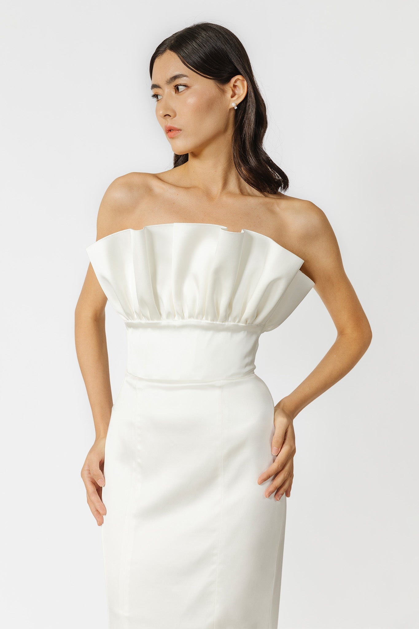 NOAH STRAPLESS SATIN GOWN - 5