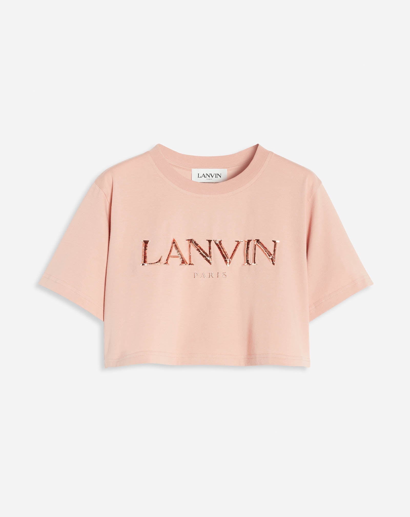 SHORT T-SHIRT WITH LANVIN PARIS EMBROIDERY - 1
