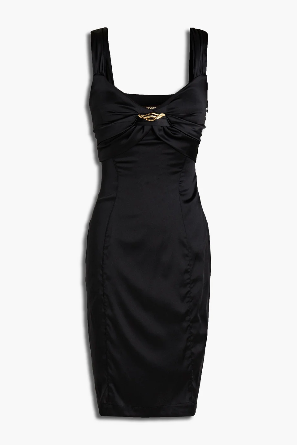 Embellished ruched stretch-silk satin dress - 1