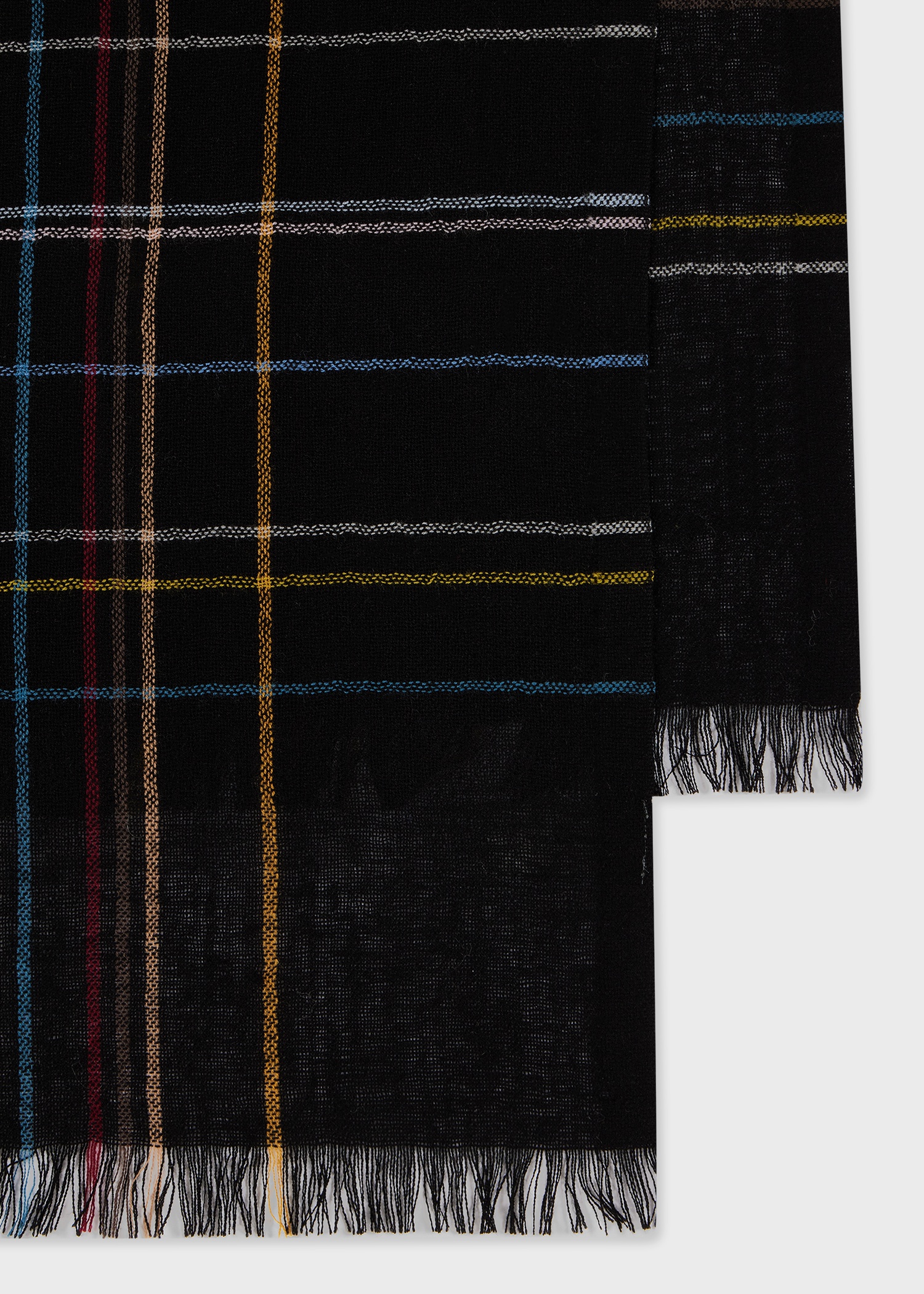 Women's Black Broken 'Signature Stripe' Check Scarf - 2