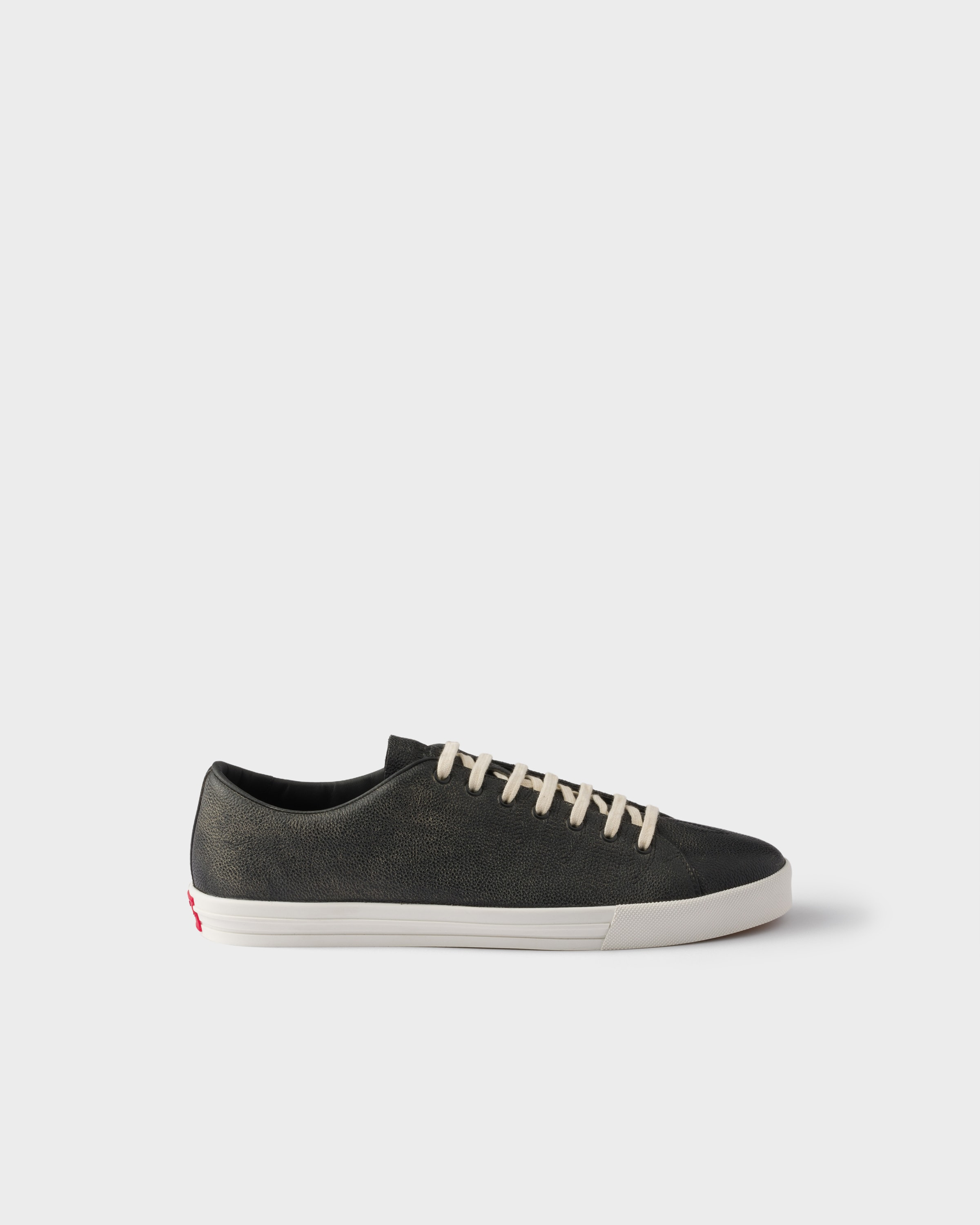 Aged-effect leather sneakers - 2