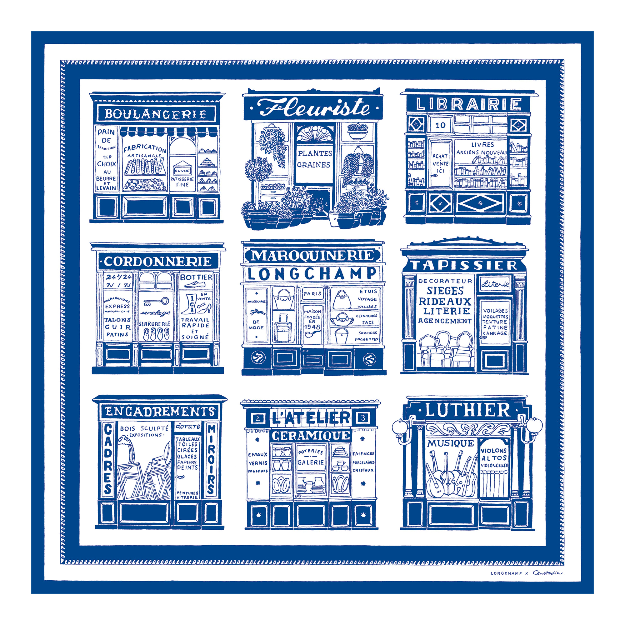 Les Artisans de Paris Silk scarf 70 Cobalt - OTHER - 1