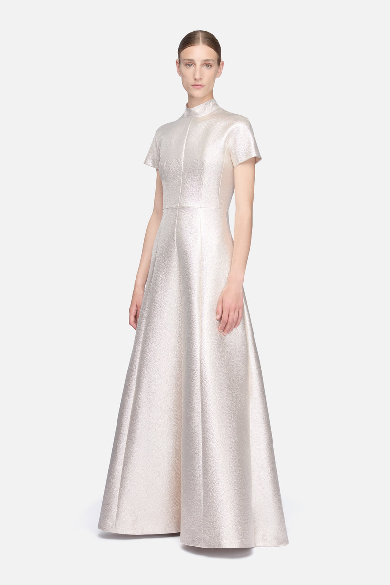 EMILIA WICKSTEAD Malinda Dress in Champagne Metallic Cloque outlook