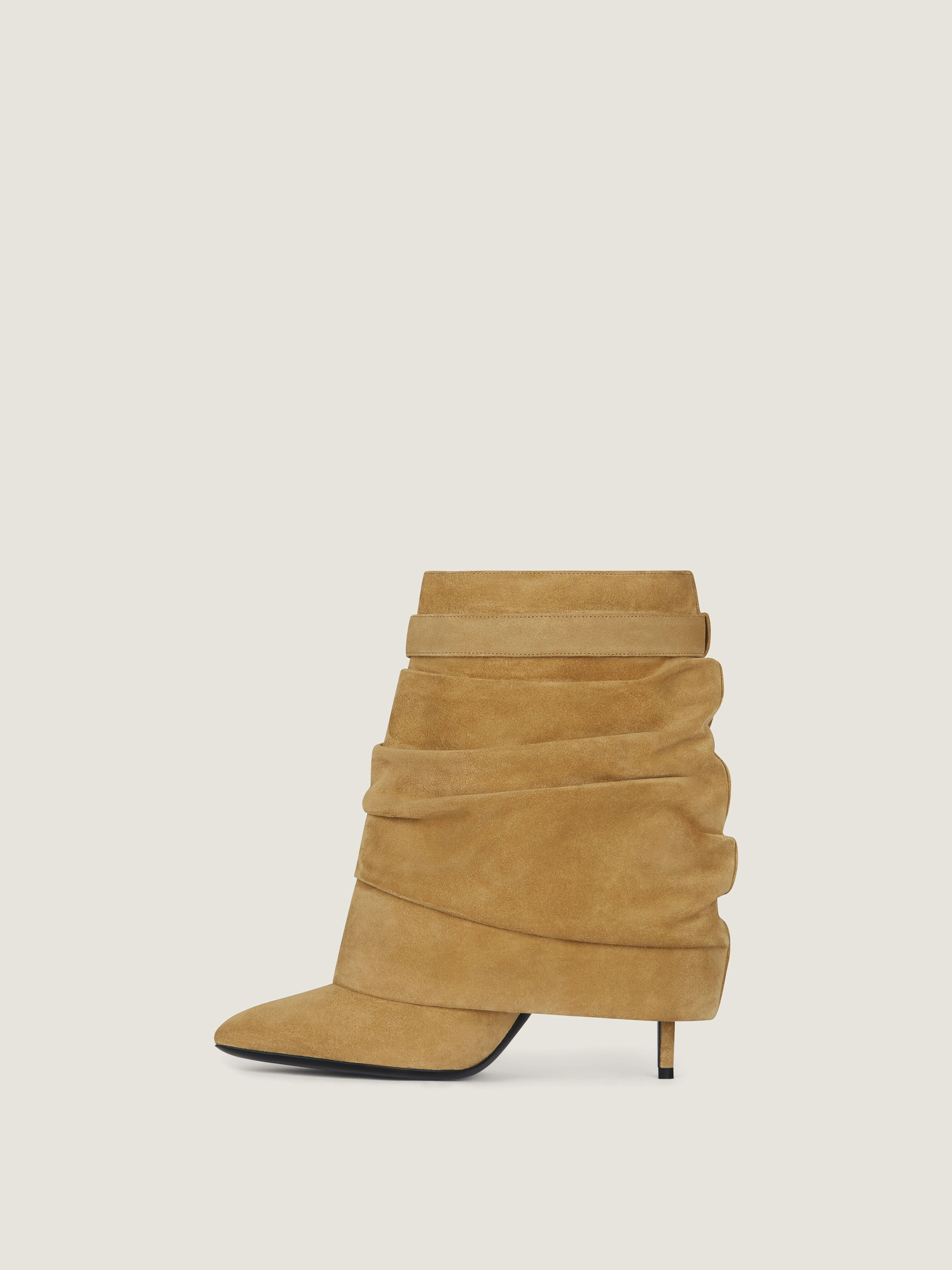 SHARK LOCK STILETTO ANKLE BOOTS IN SUEDE - 4