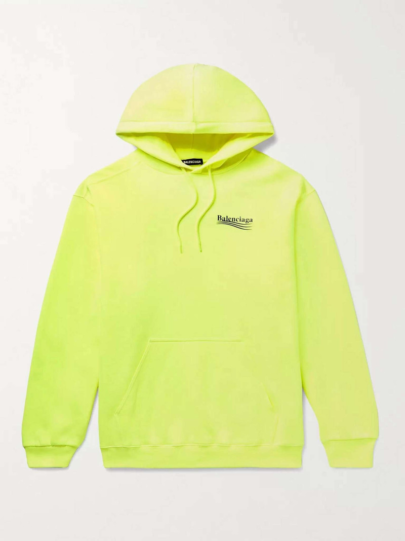 남자의 정치적인 캠페인 중간 적합 Hoodie 에 Fluo Yellow/black - 1
