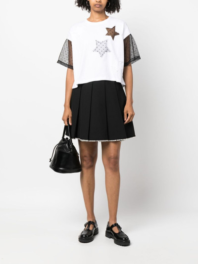 REDValentino lace-trim cropped T-shirt outlook