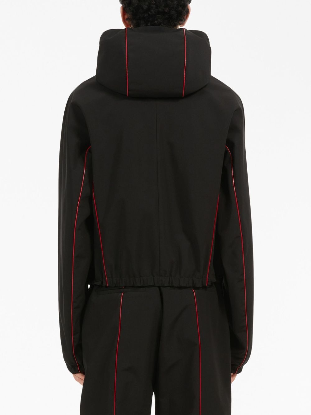 contrast-piping drawstring lightweight jacket - 4