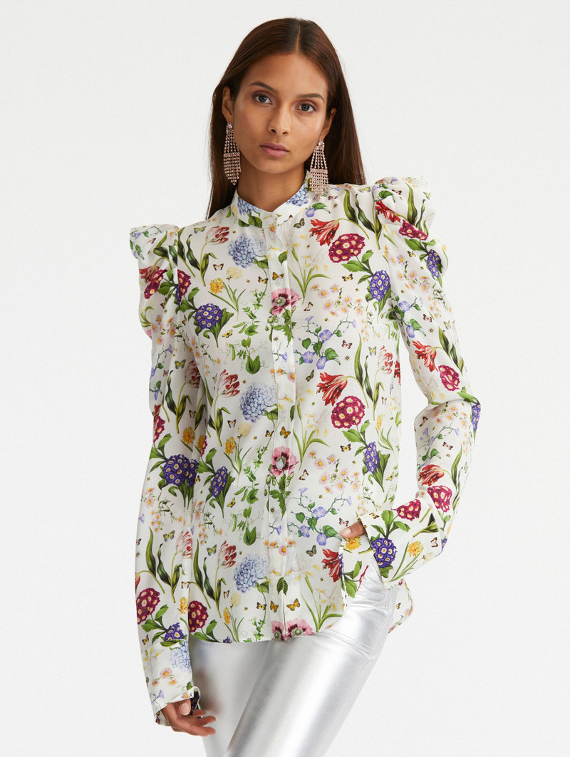 MINI MULTI FLORAL PUFF SLEEVE BLOUSE 1