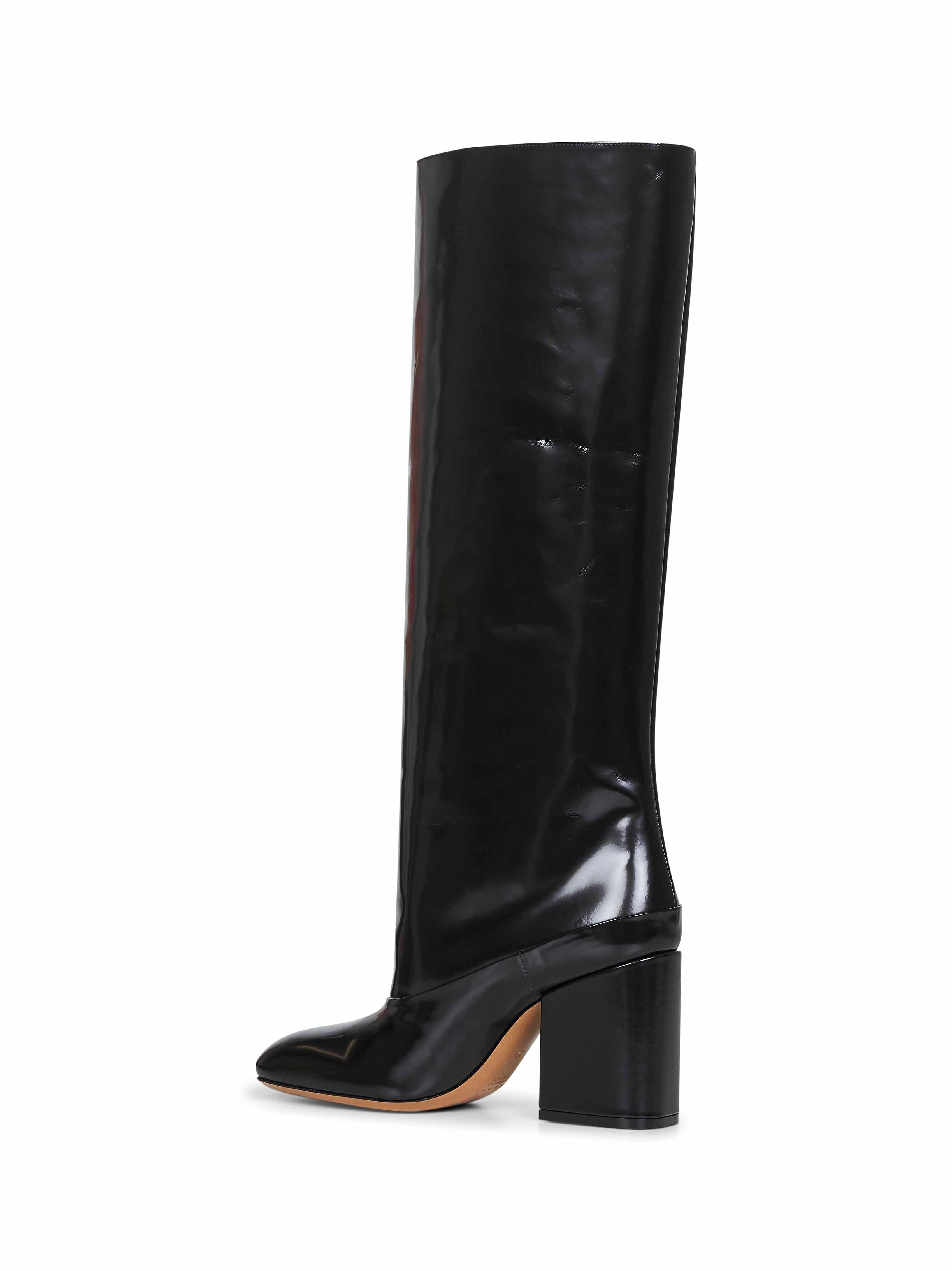 Black polished leather Trunkaroo knee-high boots - 3