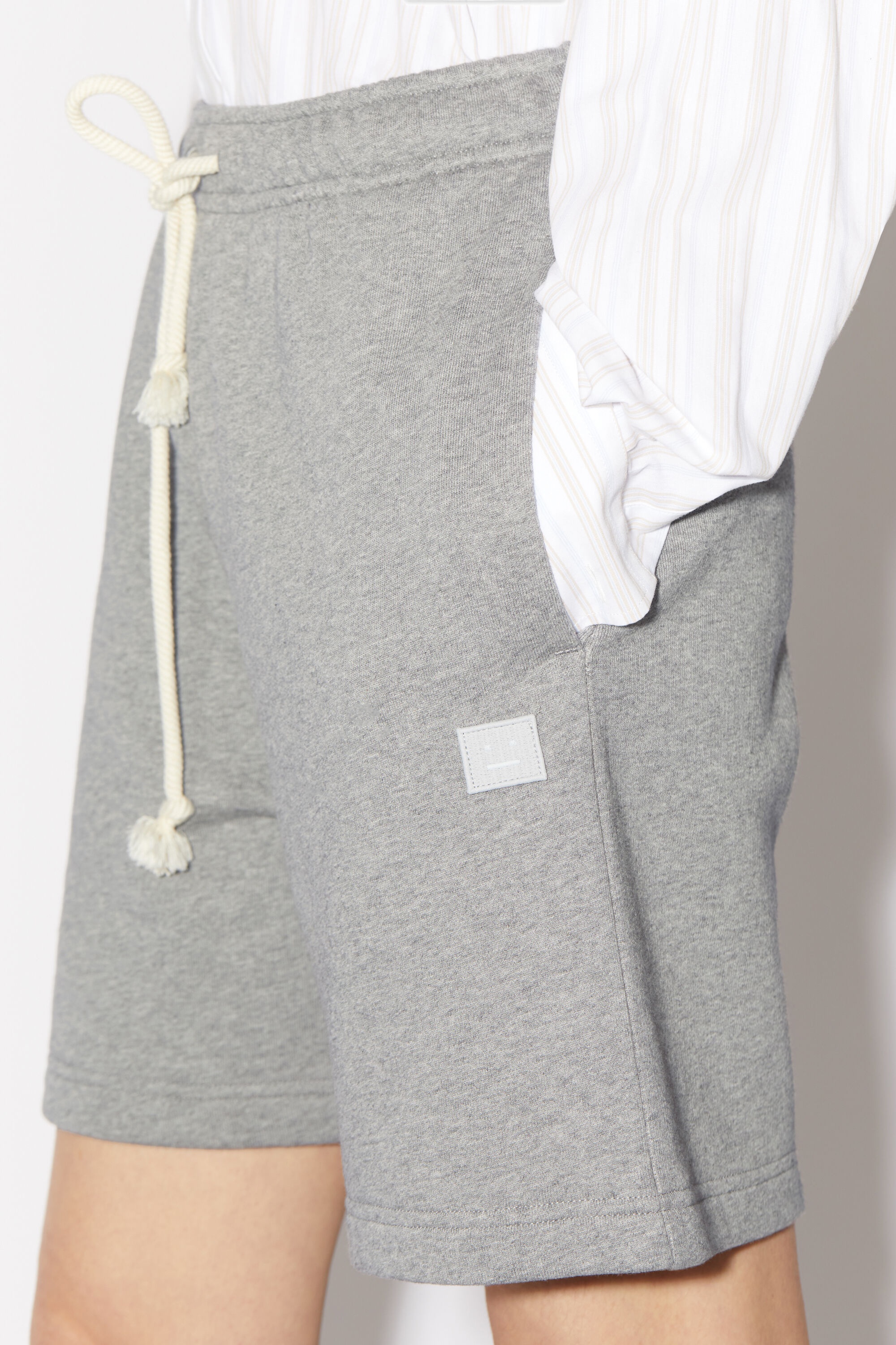 Cotton sweat shorts - Light Grey Melange - 5