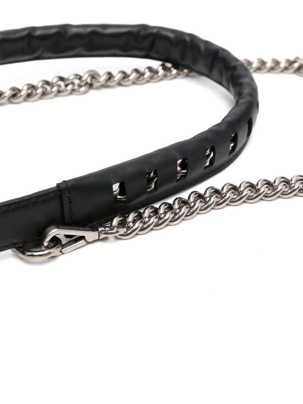 chain-link & leather belt - 2