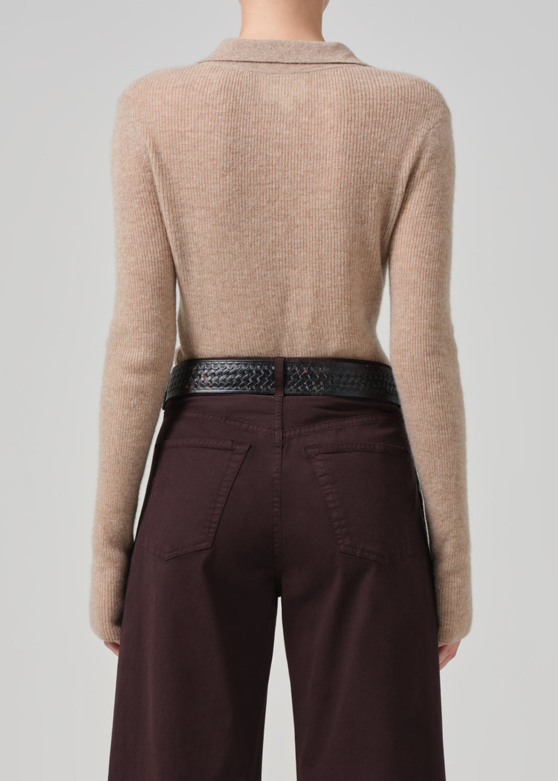 Simone Polo Sweater In Fawn 4