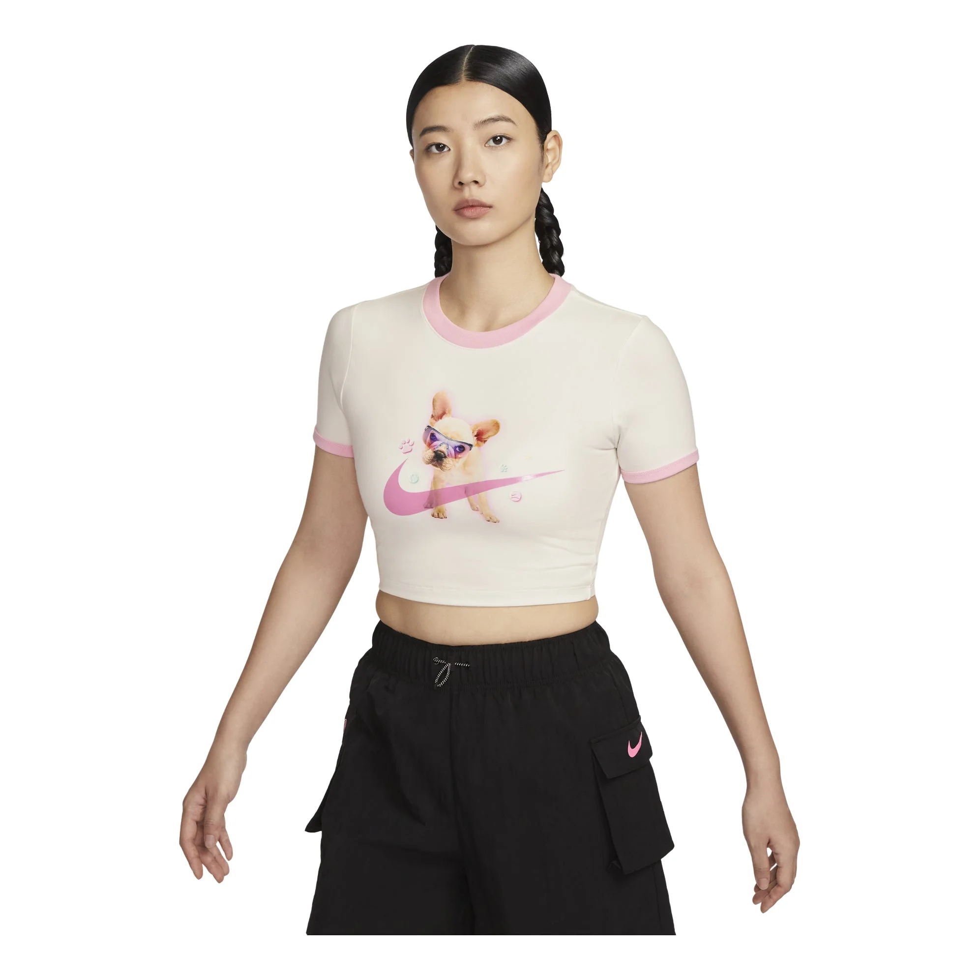 (WMNS) Nike Sportswear Slim Cropped T-Shirt Asia Sizing 'Sail' HM4621-133 - 1