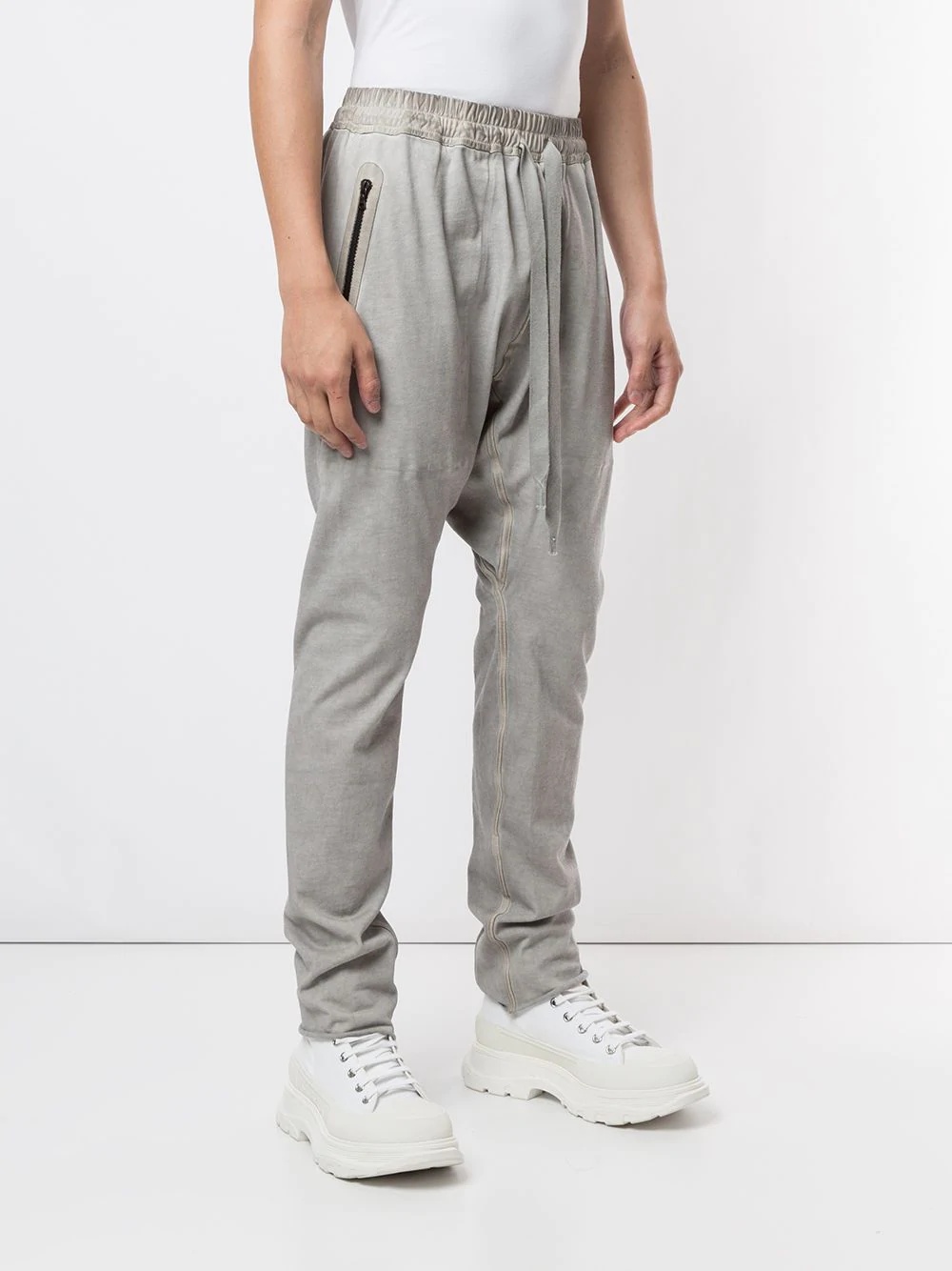 drop-crotch drawstring trousers - 3