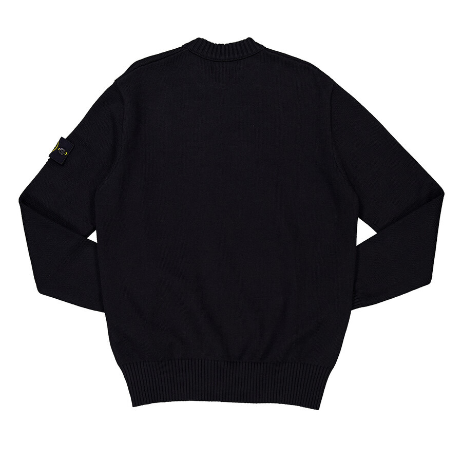 Stone Island Men's Black Loose Fit Crewneck Sweater - 7