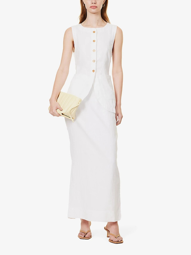 POSSE Emma round-neck linen waistcoat outlook