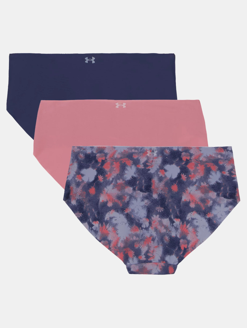 Under Armour Women's UA Essential Stretch 3-Pack Printed No Show Hipster outlook