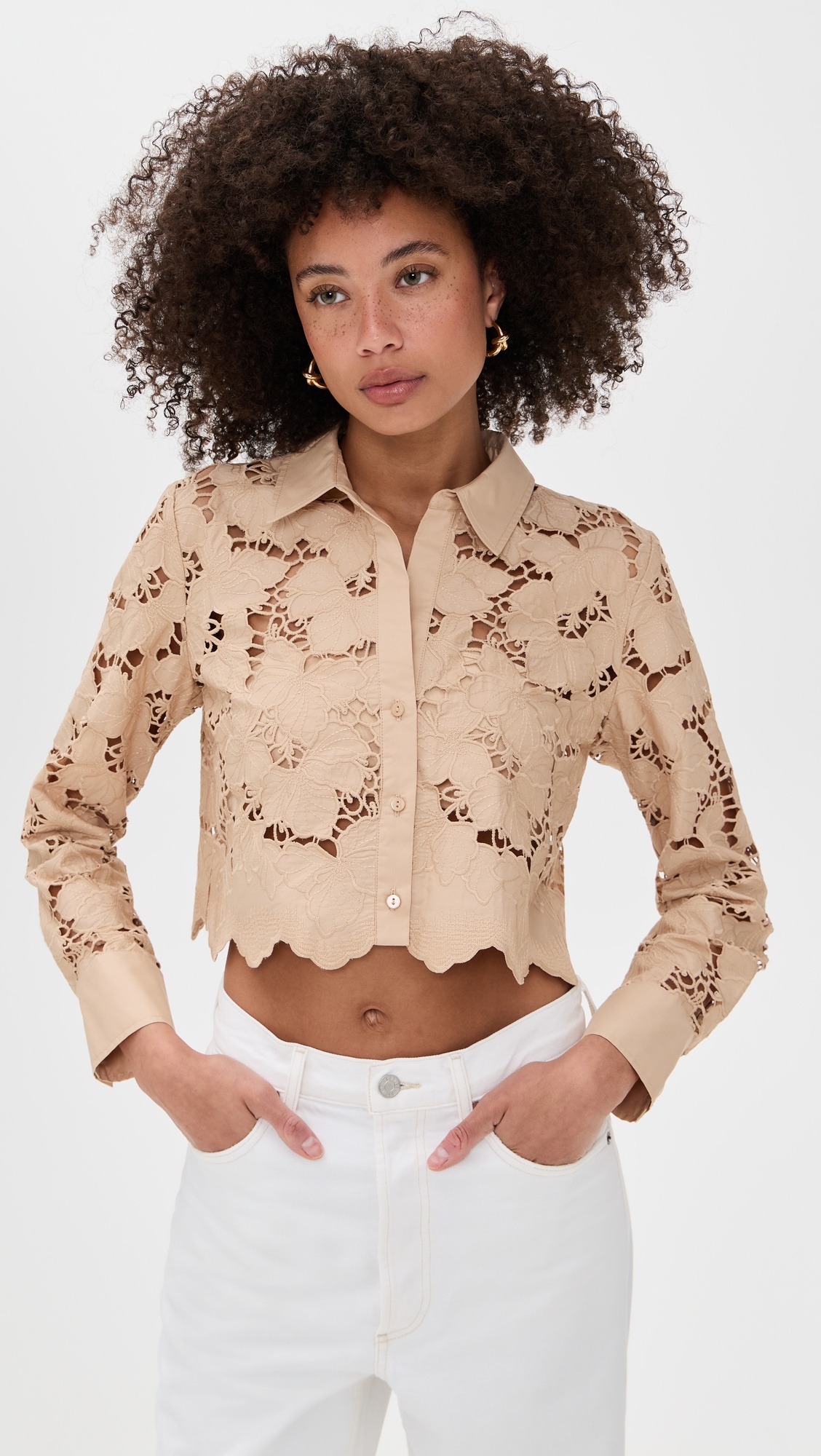 Seychelle Cropped Button Down Shirt - 6