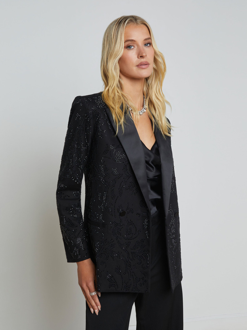 L'AGENCE Jericho Rhinestone Blazer outlook