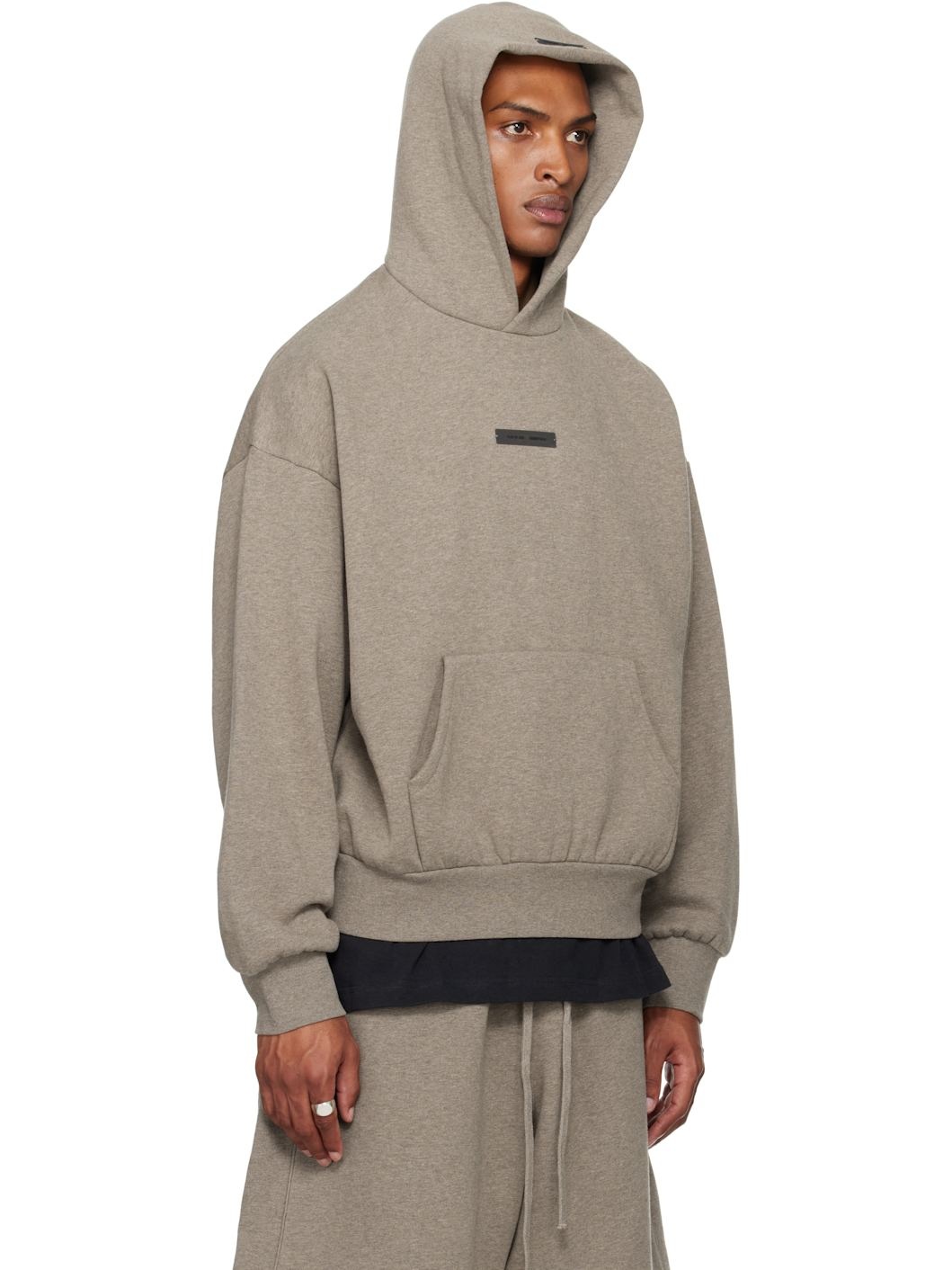 Brown Classic Fit Fleece Hoodie - 2