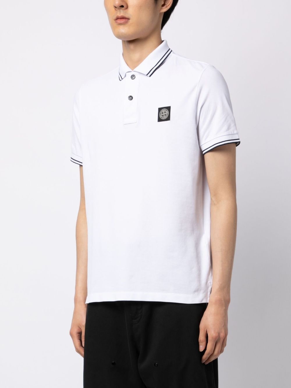 stripe-trim piqué polo shirt - 3