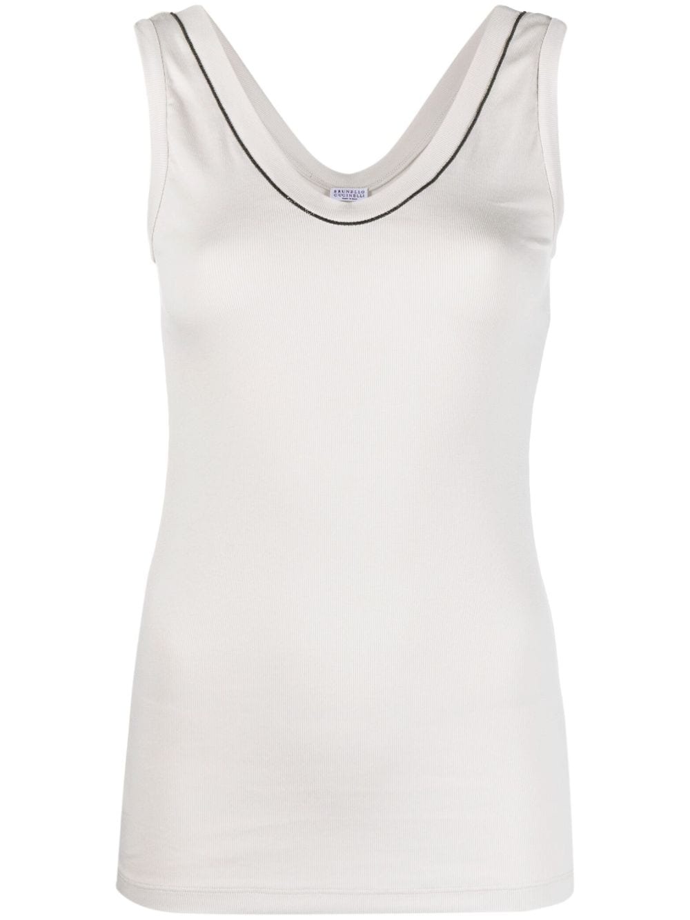 Monili-trim stretch-cotton tank top - 1