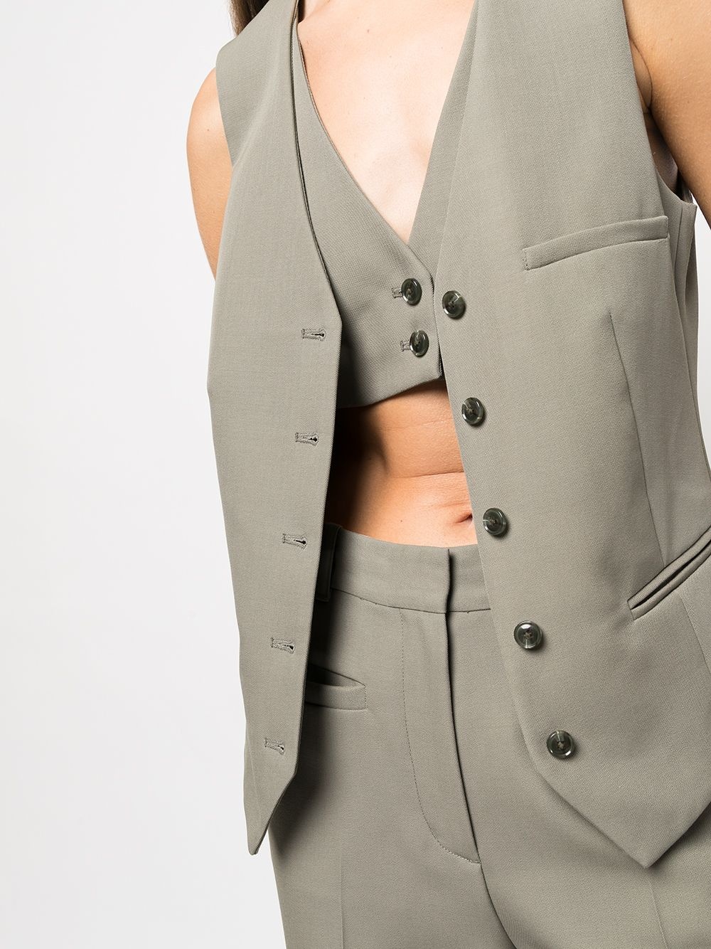 tailored V-neck vest - 5