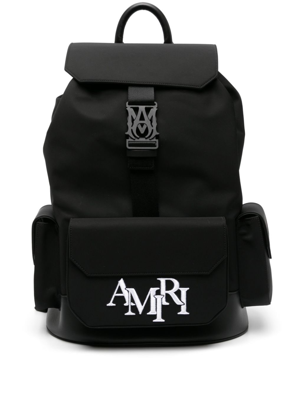 Staggered logo-embroidered backpack - 1