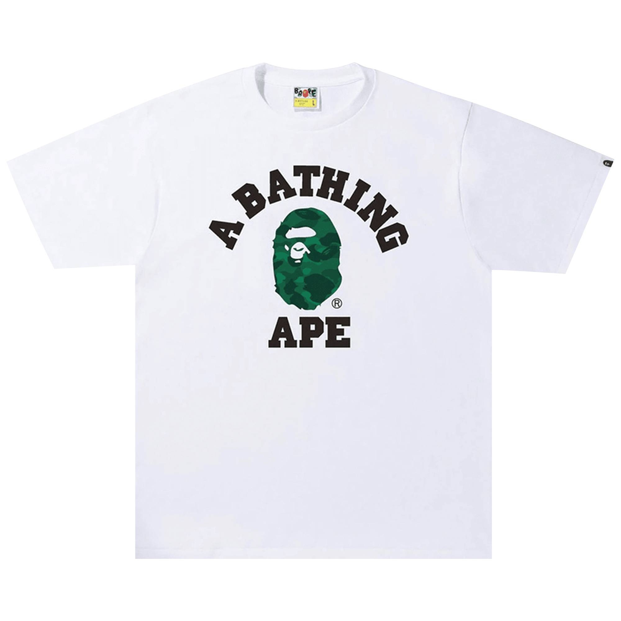 BAPE Color Camo College Tee 'White/Green' - 2