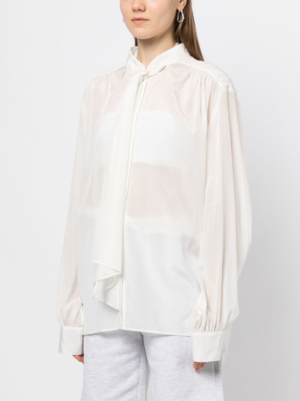 semi-sheer long-sleeve shirt - 3
