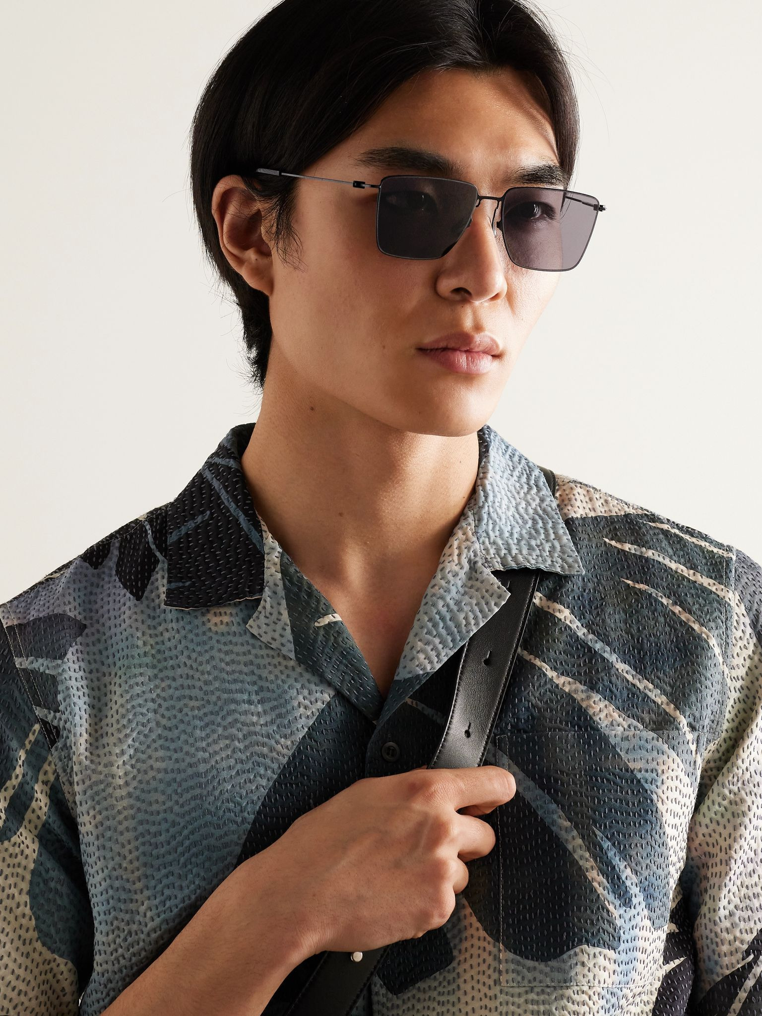 D-Frame Metal Sunglasses Black - 2