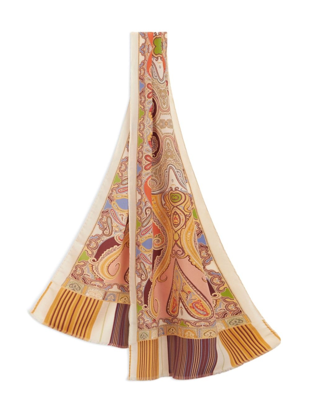 paisley-print silk scarf - 3