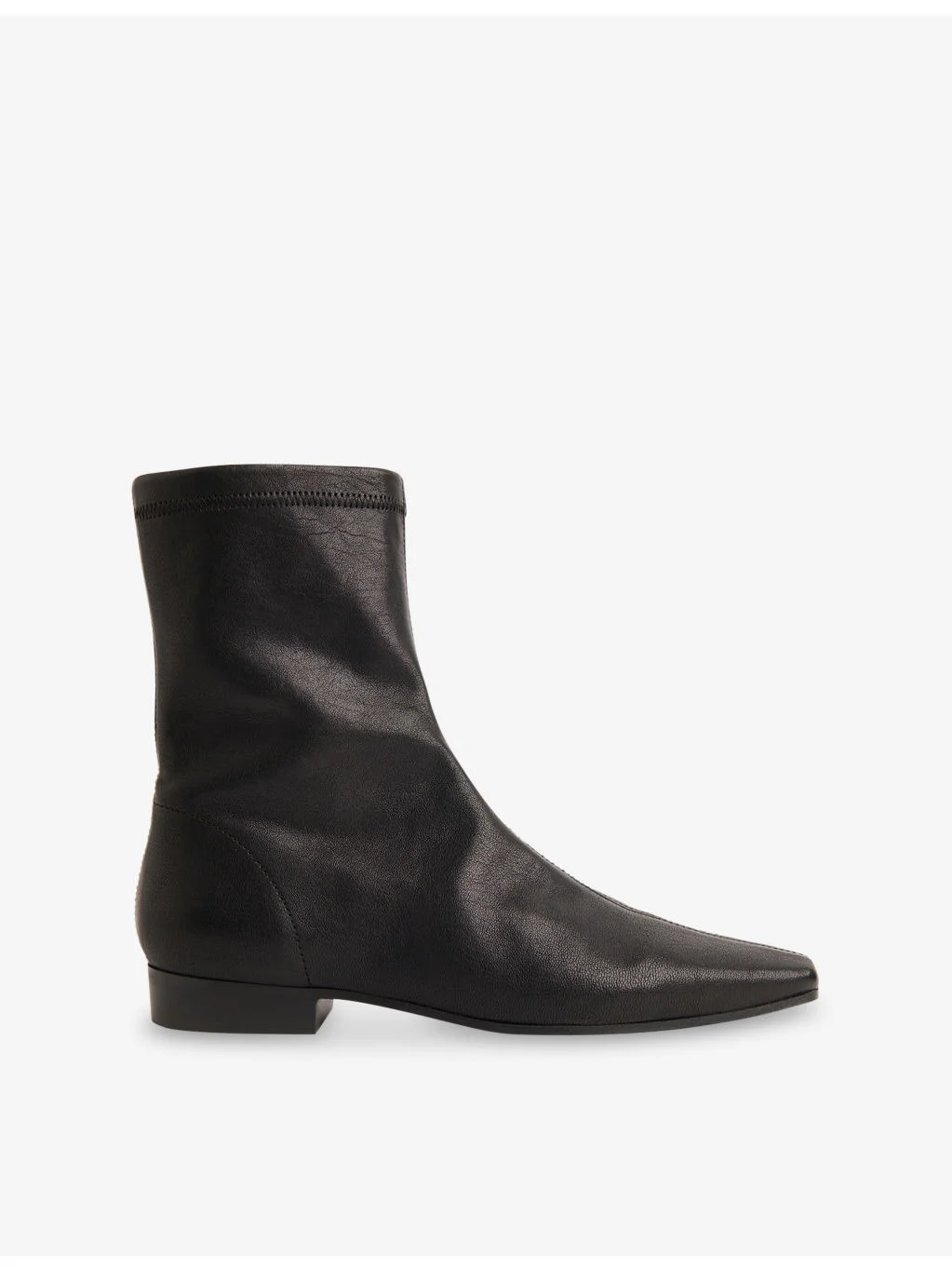 Flat Leather Ankle Boots - 1