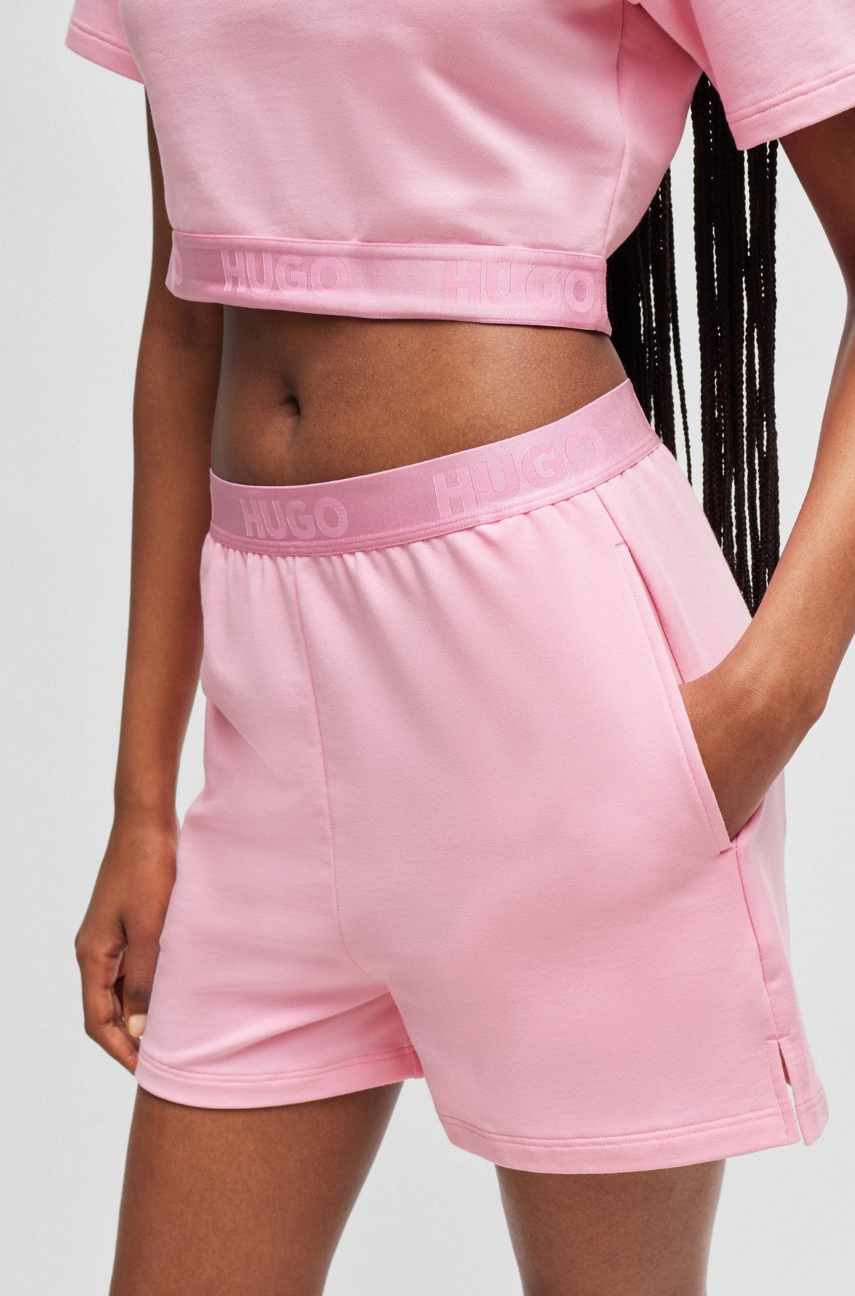 LOGO-WAISTBAND SHORTS IN TERRY - 4