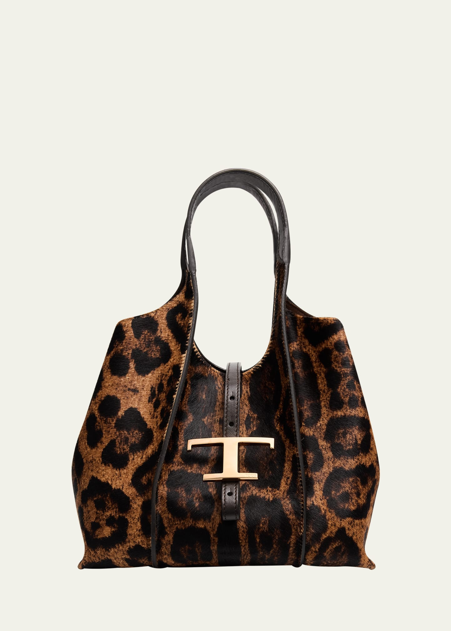 Animal-Print Calf Hair Shopping Tote Bag - 1