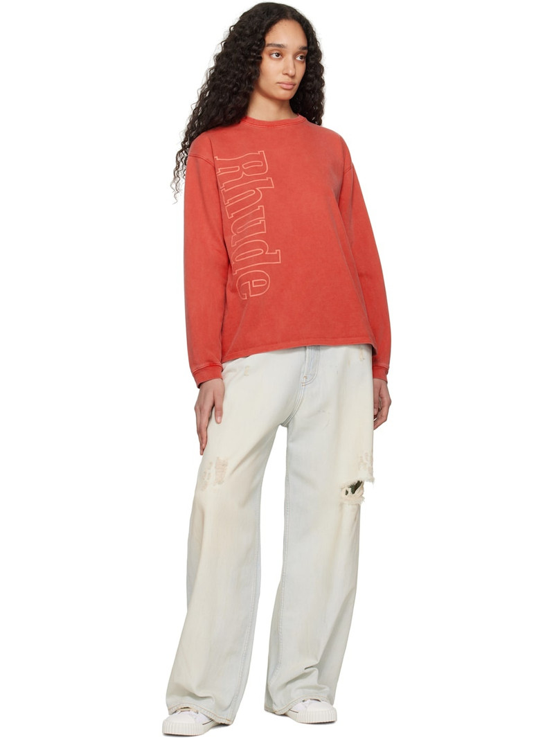 Rhude Red 'Rhude' Side Logo Long Sleeve T-shirt outlook