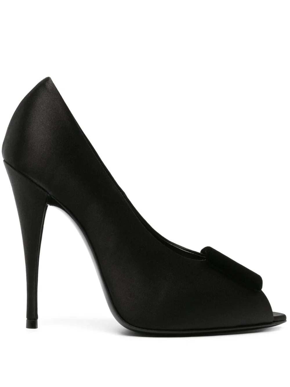 115mm peep-toe satin pumps - 1