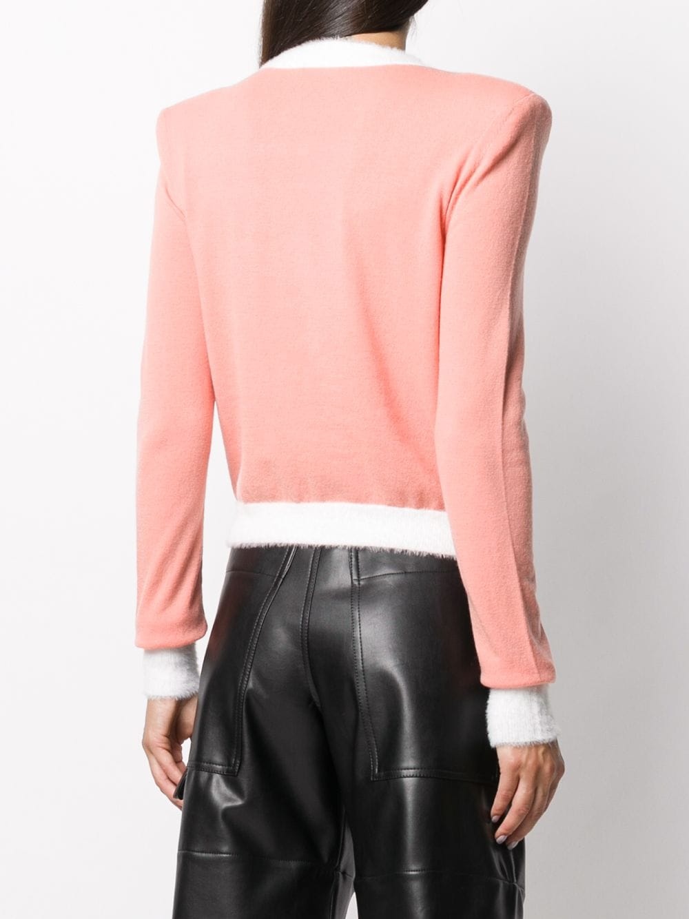 cropped fuzzy logo jumper - 4