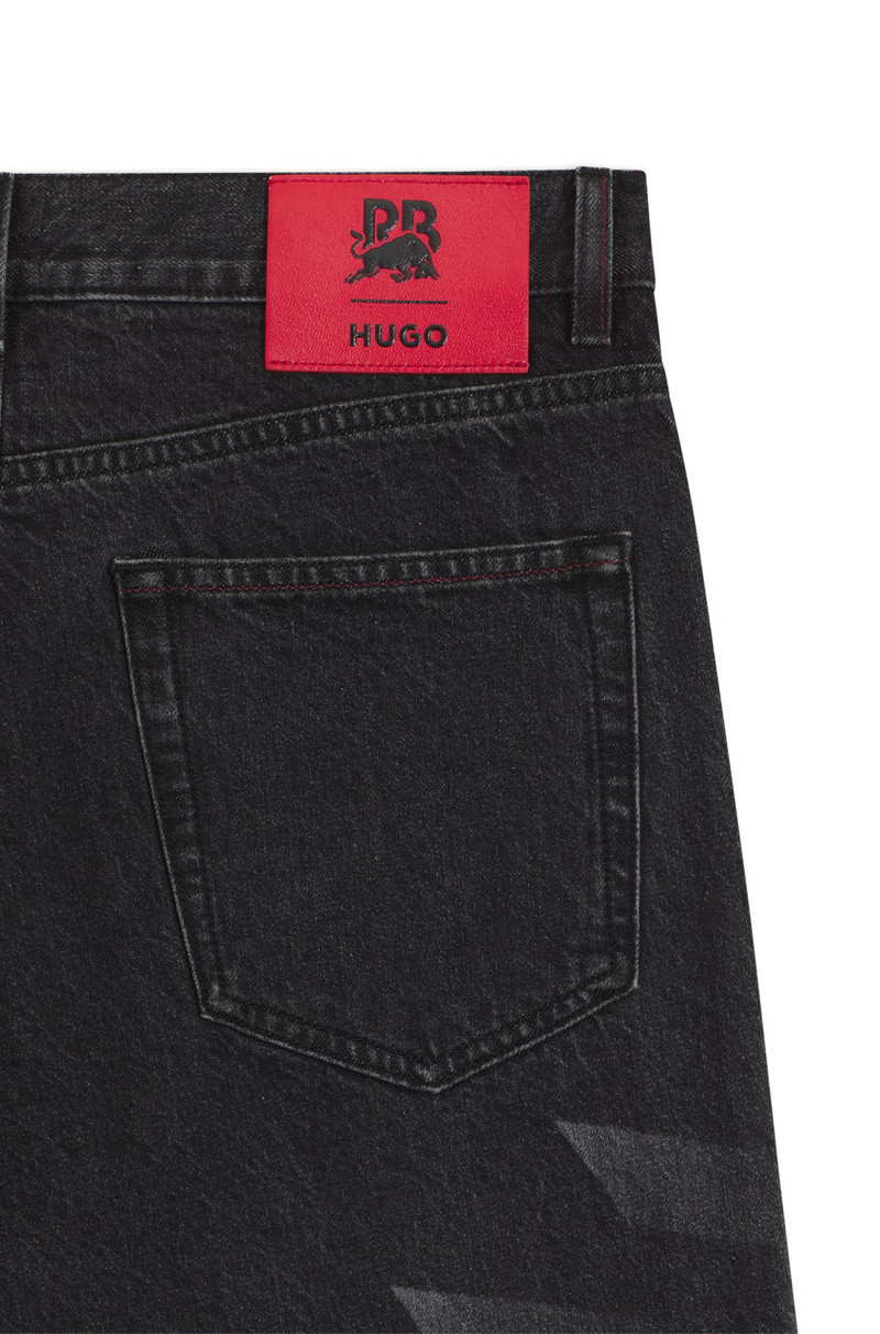 HUGO X RB RELAXED-FIT JEANS WITH LASERED PATTERN 6