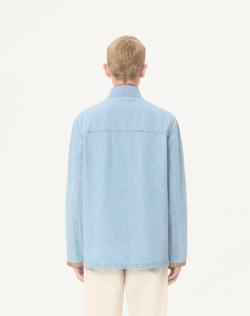 VALENTINO DENIM SAFARI JACKET WITH PRINTED EDGES 6