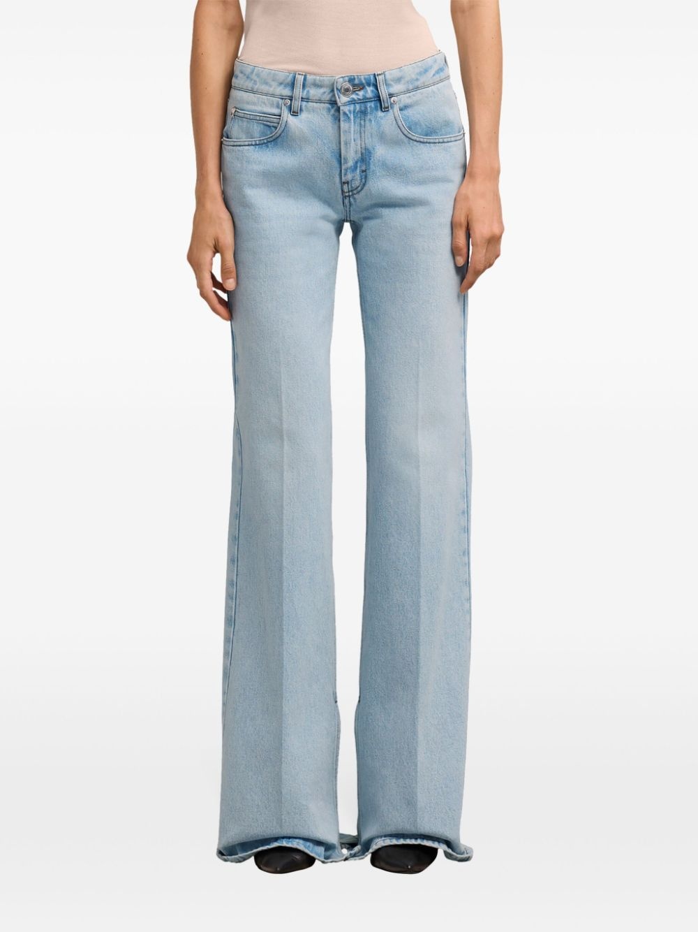 flared-leg cotton jeans - 5