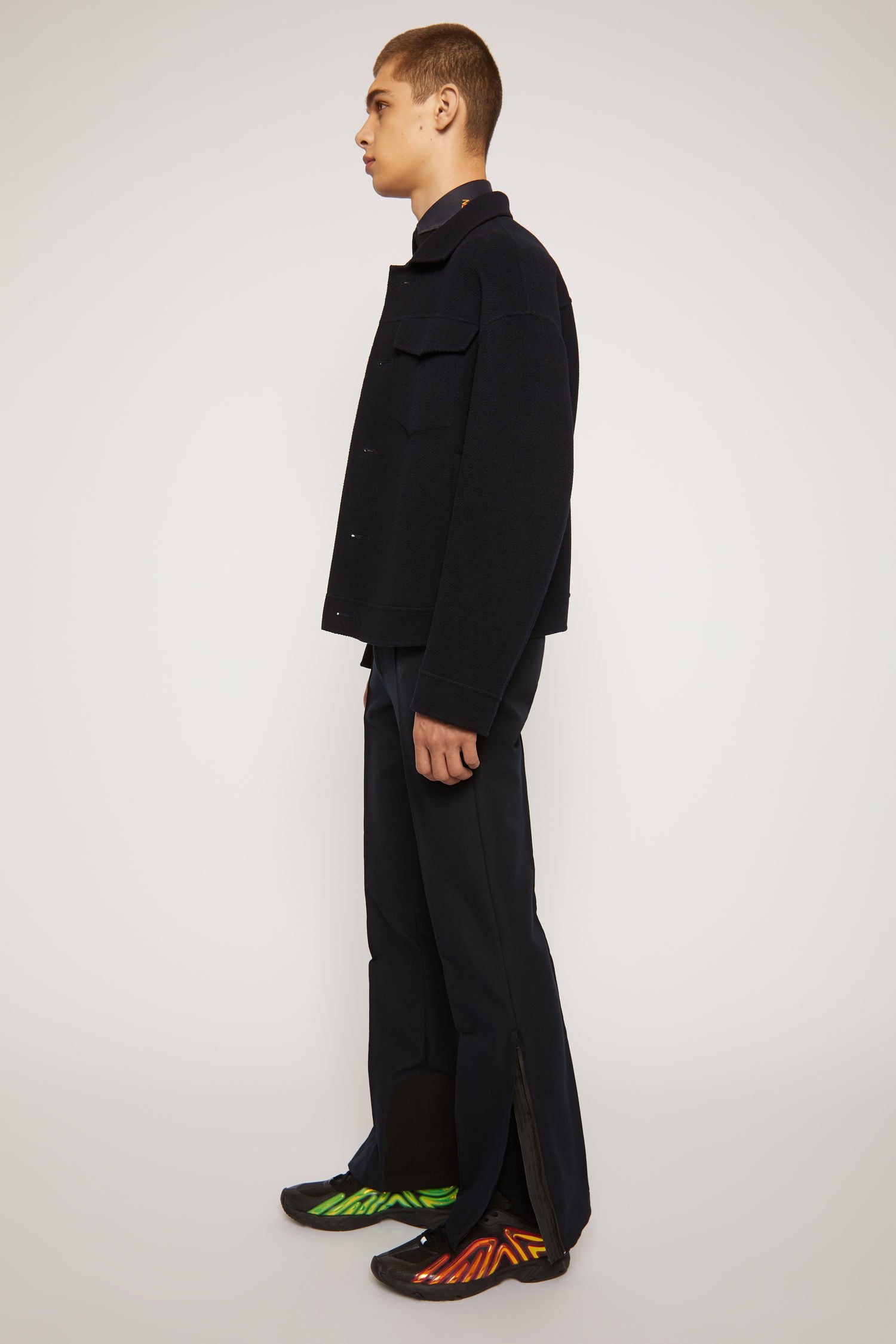 Wool twill jacket navy - 3