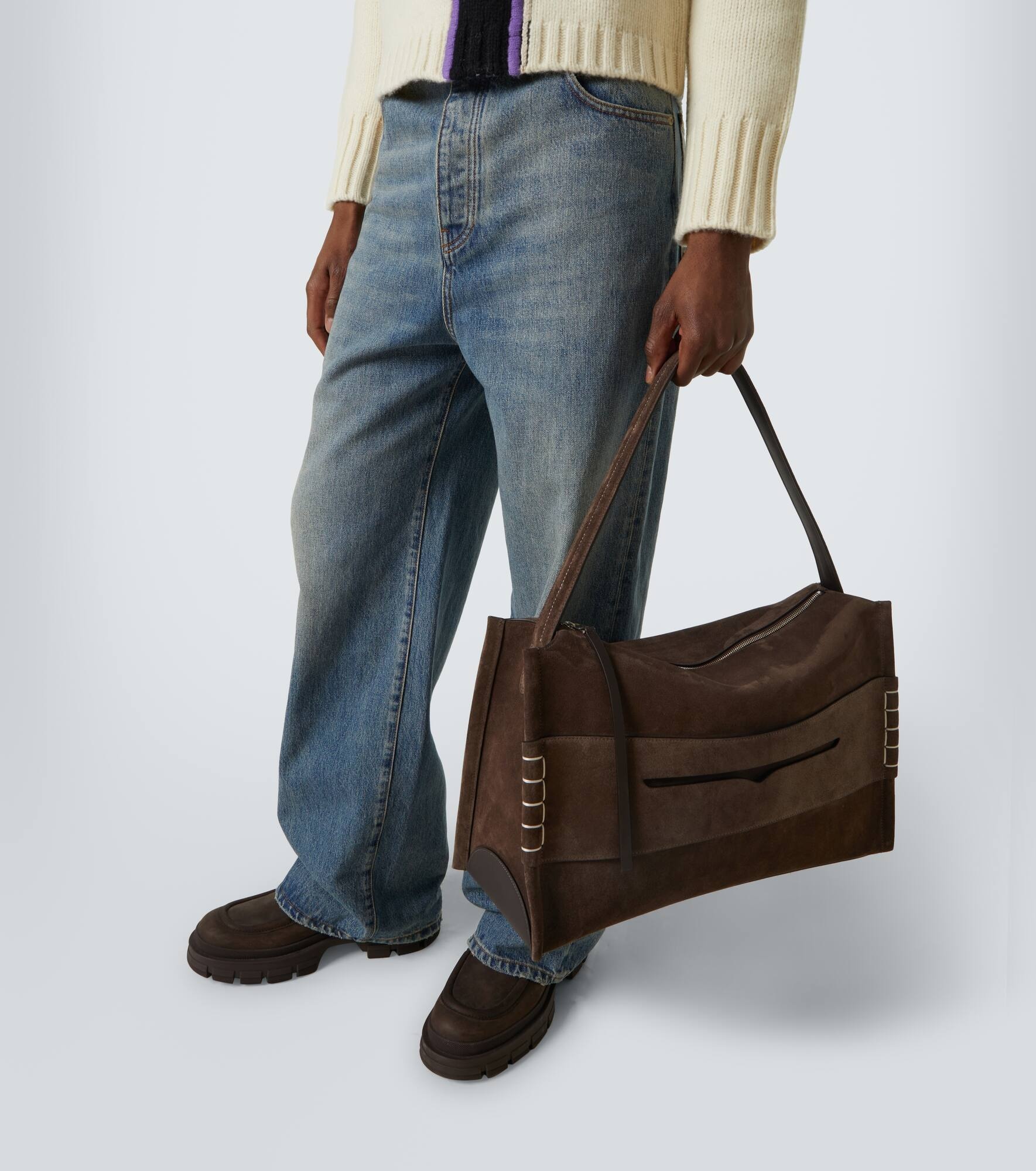 Loafer Large suede shoulder bag - 2